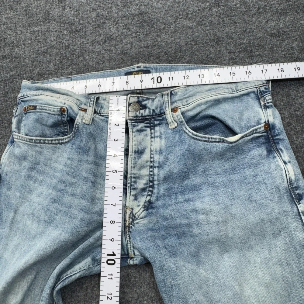 Polo Ralph Lauren Jeans Mens 33x30 Blue Varick Slim Straight Light Wash Stretch